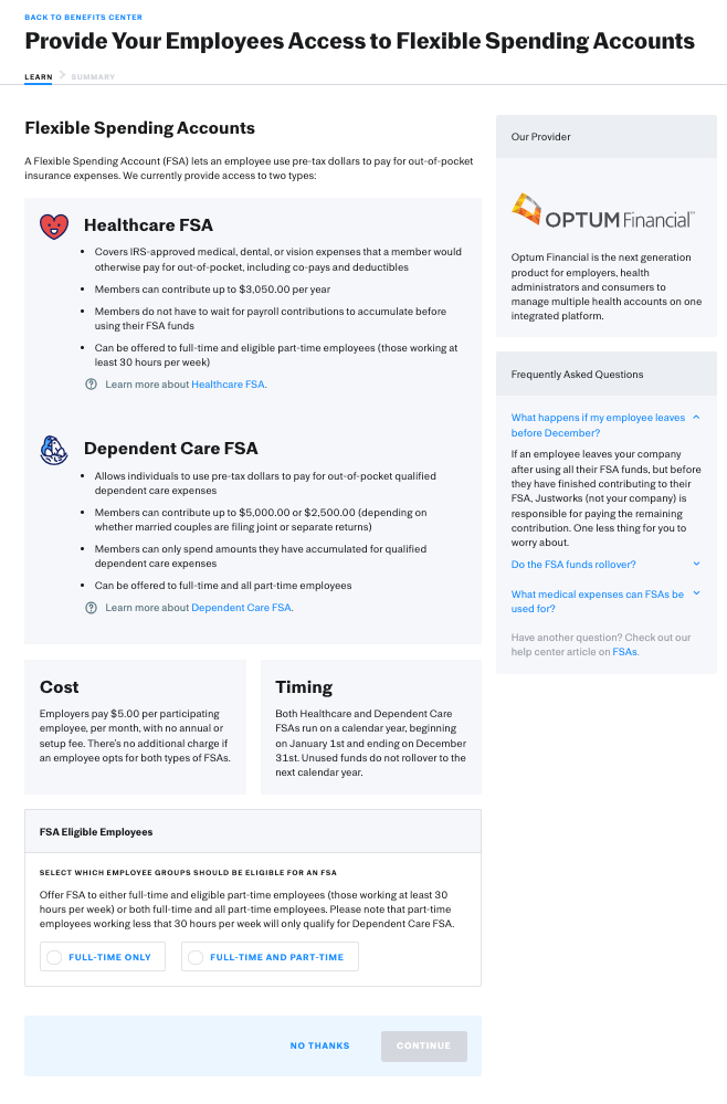 Flexible Spending Accounts (Healthcare FSA & Dependent Care FSA) –  Justworks Help Center