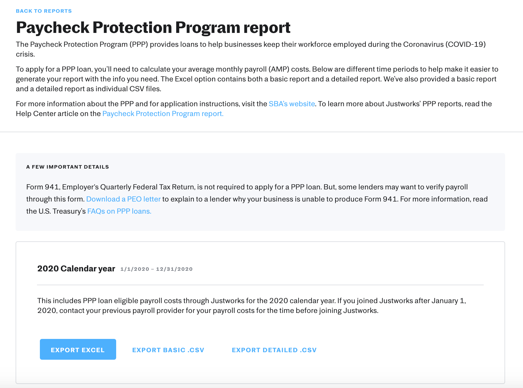 Paycheck Protection Program Report Justworks Help Center