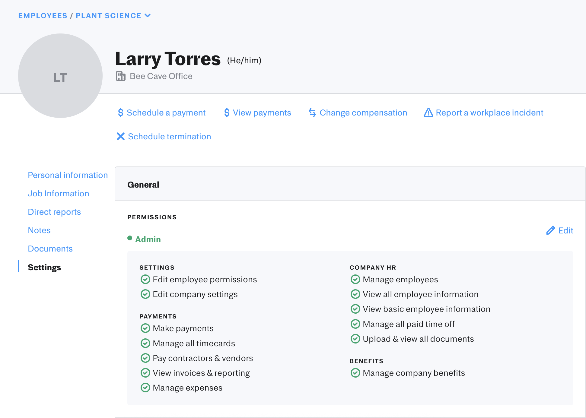 Company Level Permissions – Justworks Help Center